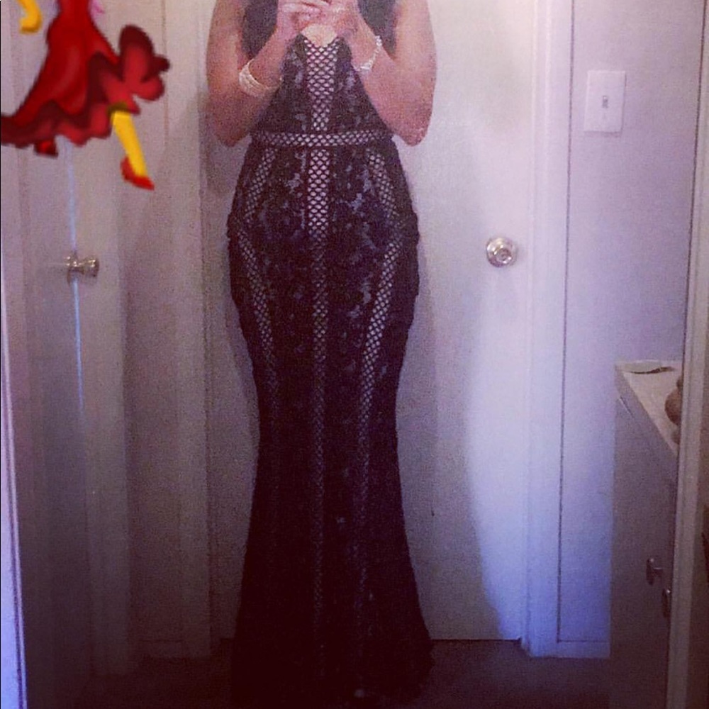 Black long part dress
